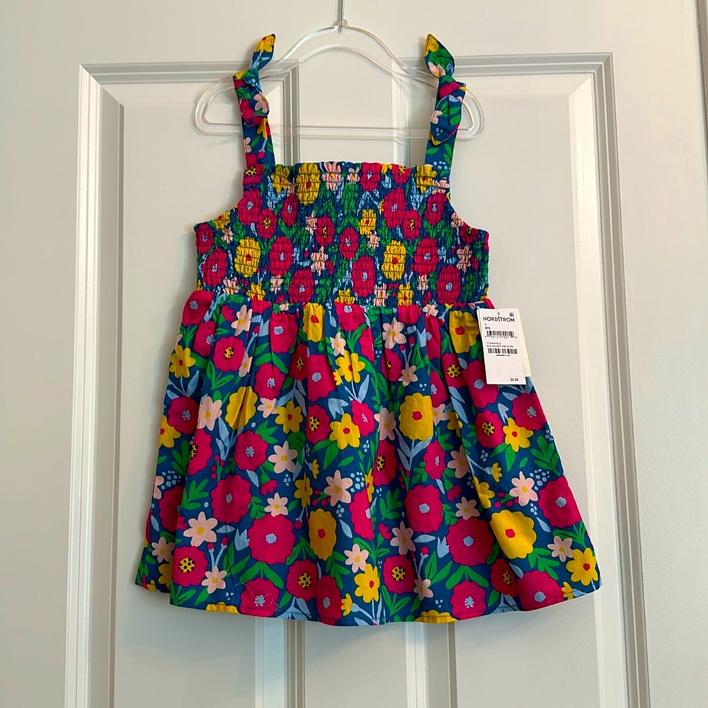NWT Tucker and Tate Top. Bright Floral smocked girls top.